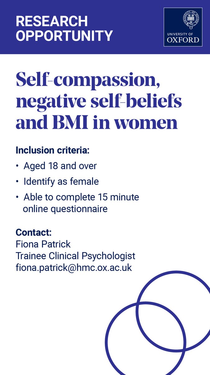 Help with a new study exploring self-compassion, childhood experiences,negative self-beliefs and BMI! qualtricsxmyrx57ldl2.qualtrics.com/jfe/form/SV_7a…