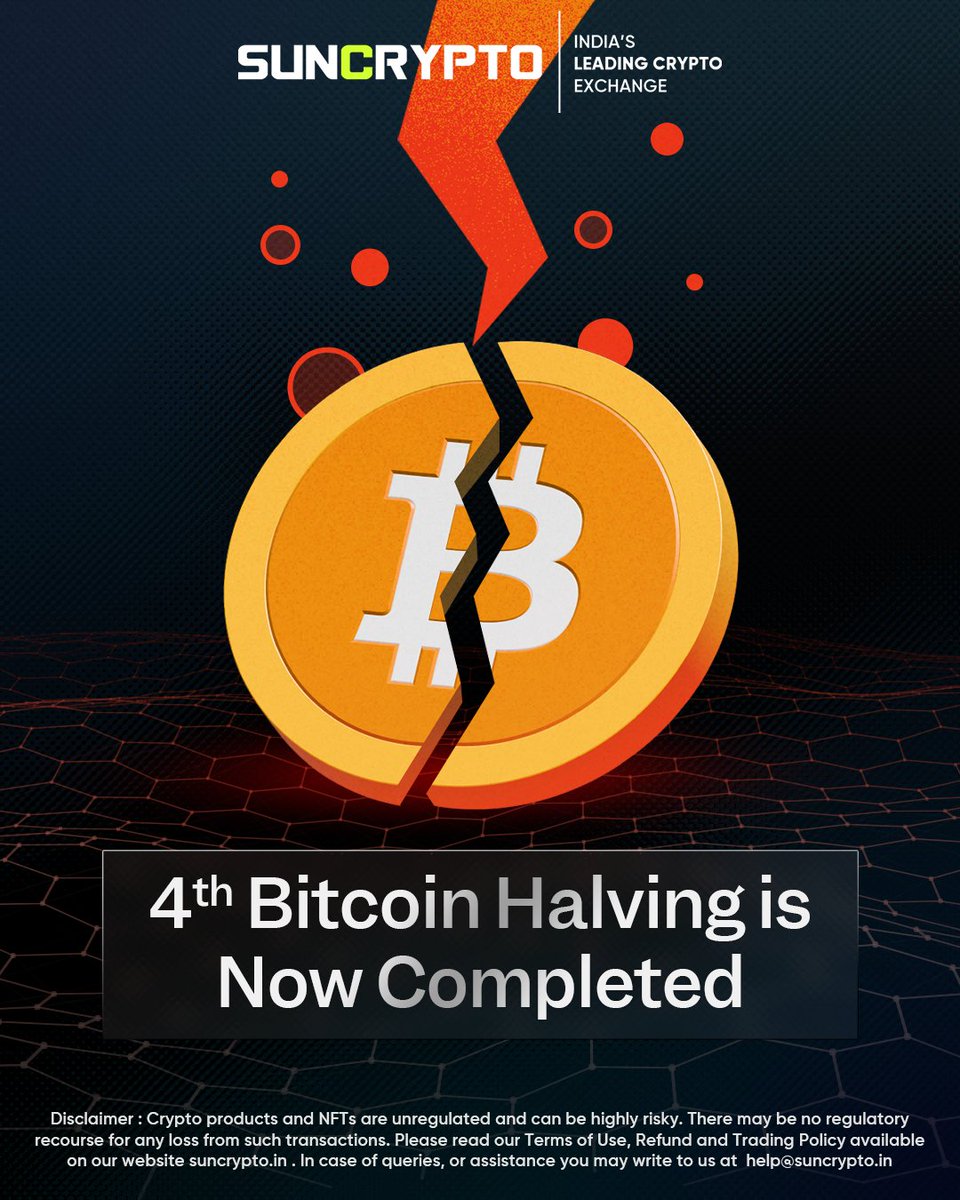 🚨 Breaking news 🚨 The #bitcoin Halving is now completed! 🎉🎉 Miners will now go from getting 6.25 $BTC to 3.125 $BTC per block reward. 🤑 Happy #Bitcoin halving! 💸