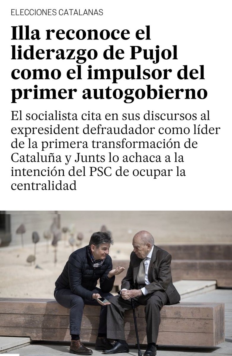 Después de blanquear a <a href="/ehbildu/">EH Bildu</a> , ahora los <a href="/socialistes_cat/">Socialistes PSC/❤</a> se dedican a blanquear a Pujol y la corrupción sistémica del 3% para ocupar “la centralidad”. 
La vuelta al oasis putrefacto de la sociovergencia como sueño húmedo del poder económico catalán.
#detenlos