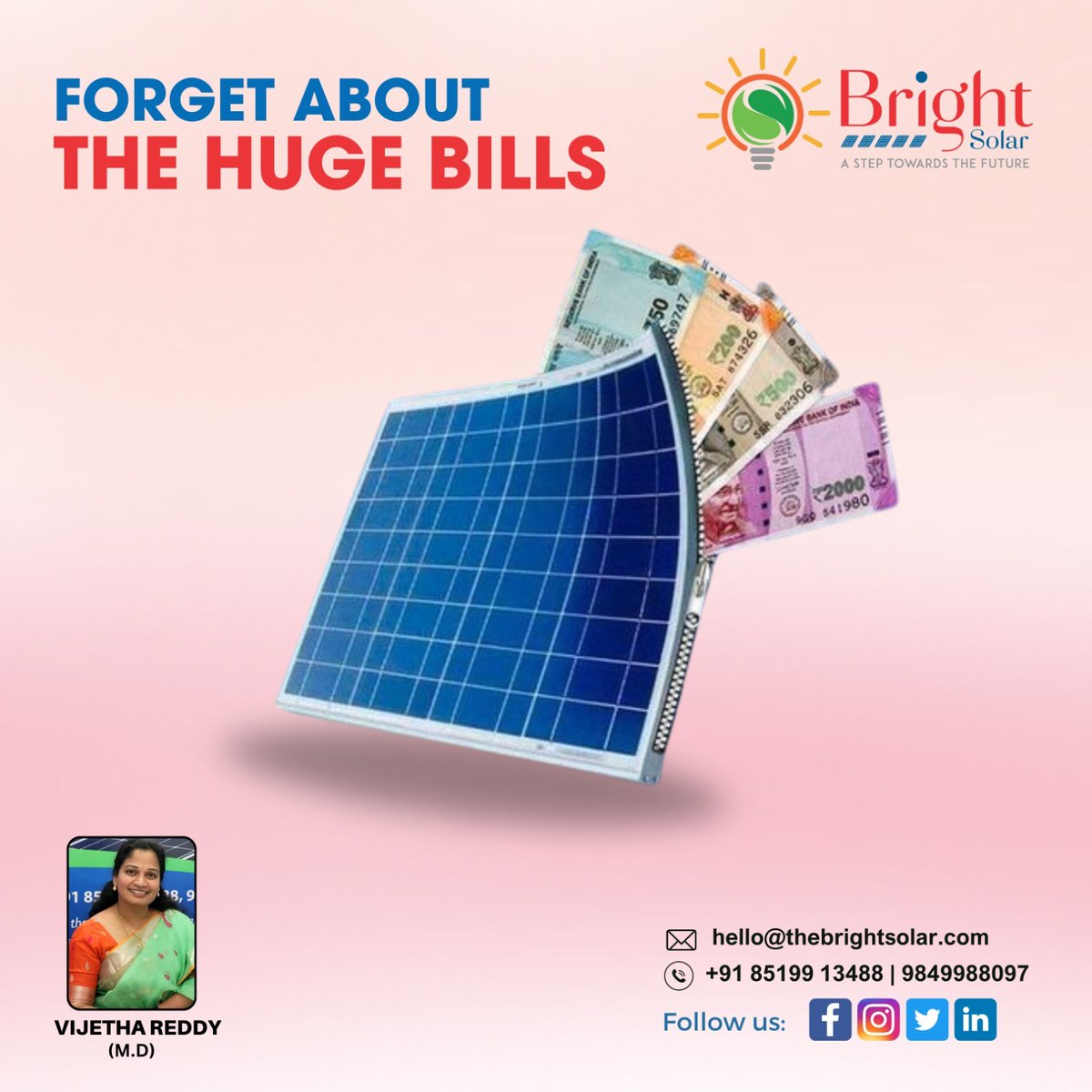 💡 Forget About the Huge Bills Say goodbye to hefty electricity bills with Bright Solar! Harness the power of the sun to light up your life and save big on energy costs.
#BrightSolar #AffordableSolar #SolarSolutions #solarcompany #solarpannels #solarproducts #solarpanelprice