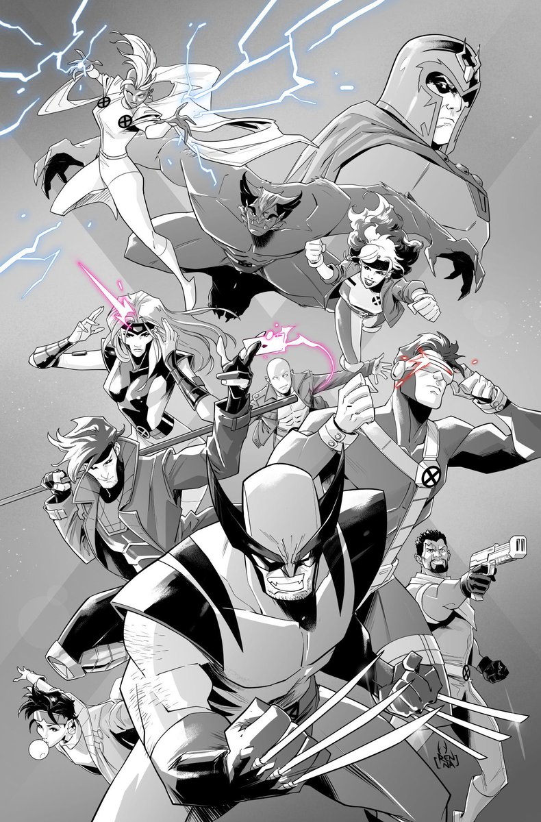 The cast by @MarcoRenna89 #xmen97 #cyclops #wolverine #storm #gambit #rogue