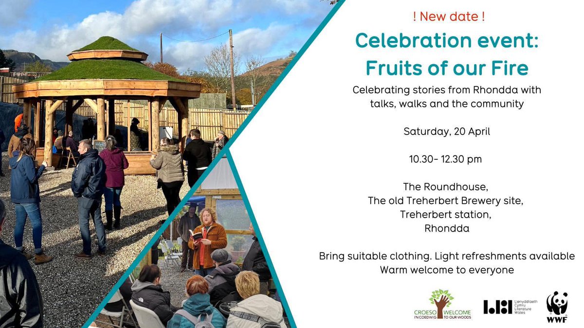 Come and join us today at Ty Pren Roundhouse, (behind Treherbert railway station) for the @LlenCymru / Literature Wales event with @sionmun Fruits Of Our Fire project. Starts 10.30am - 12.30pm - Lunch provided - CAF Rhondda Skyline update