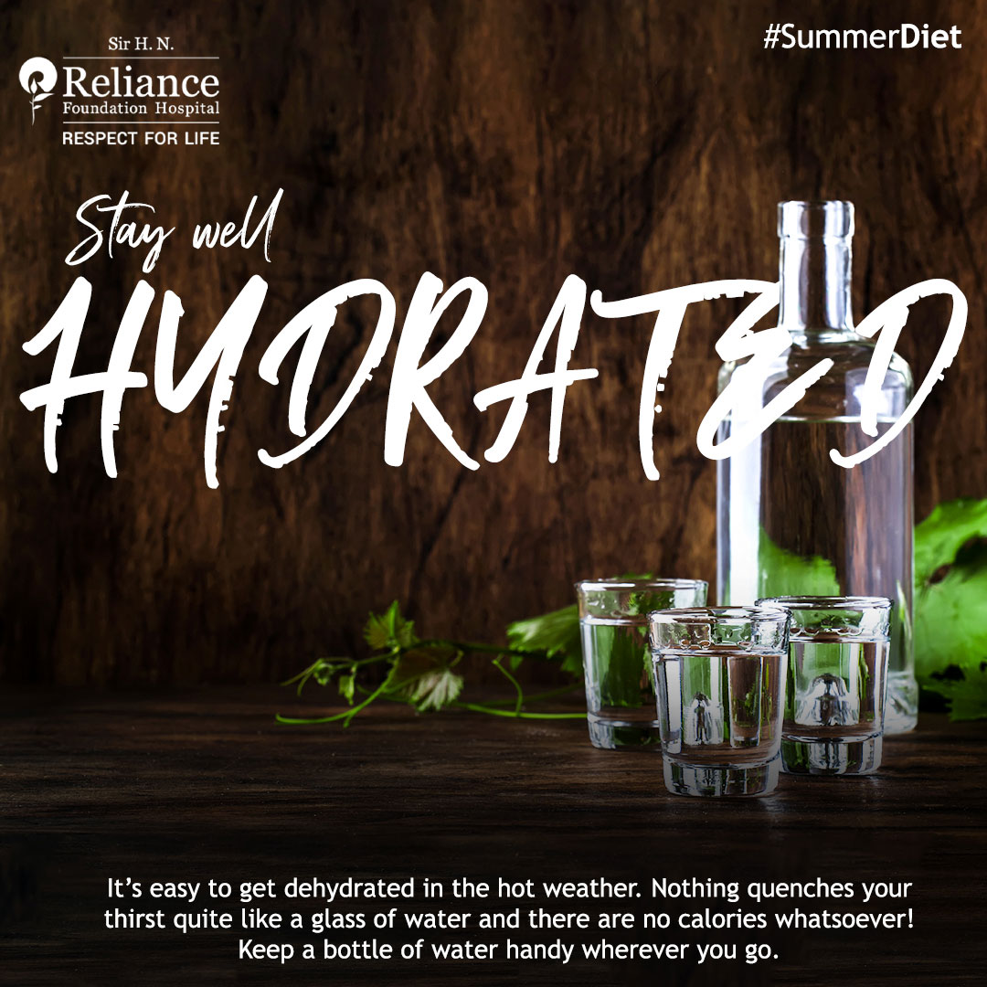 Beat the heat this summer with nature's ultimate refresher! Whether you're lounging by the pool or out for a summer adventure, remember to keep a water bottle handy and sip frequently to stay refreshed and energized. #RelianceFoundationHospital #RespectForLife #StayHydrated