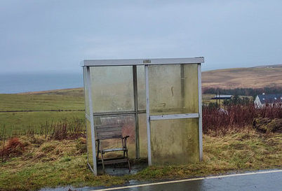 Bus shelter near Uig on the Isle of Skye. Pic: Christopher Martin.