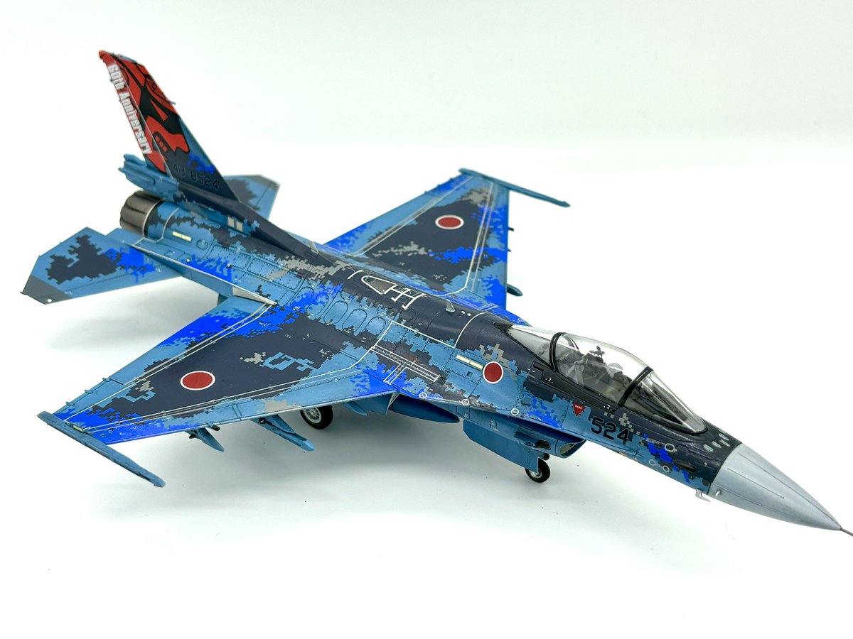 mewmew1001mew's tweet photo. ファインモールド 1/72 J.A.S.D.F.  F-2A 60th 特別塗装機 完成しました😀
⁡
DXNのデカール使っています。塗装はVICカラーです
⁡
#dxm #dxmdecal #tamiya #creos #72ndscale #172ndscale #vichobby #viccolor #f2 #f2a #jasdf #finemolds #airmodel #airmidels #plasticmodel #plasticmodels https://t.co/CHnSj1S323