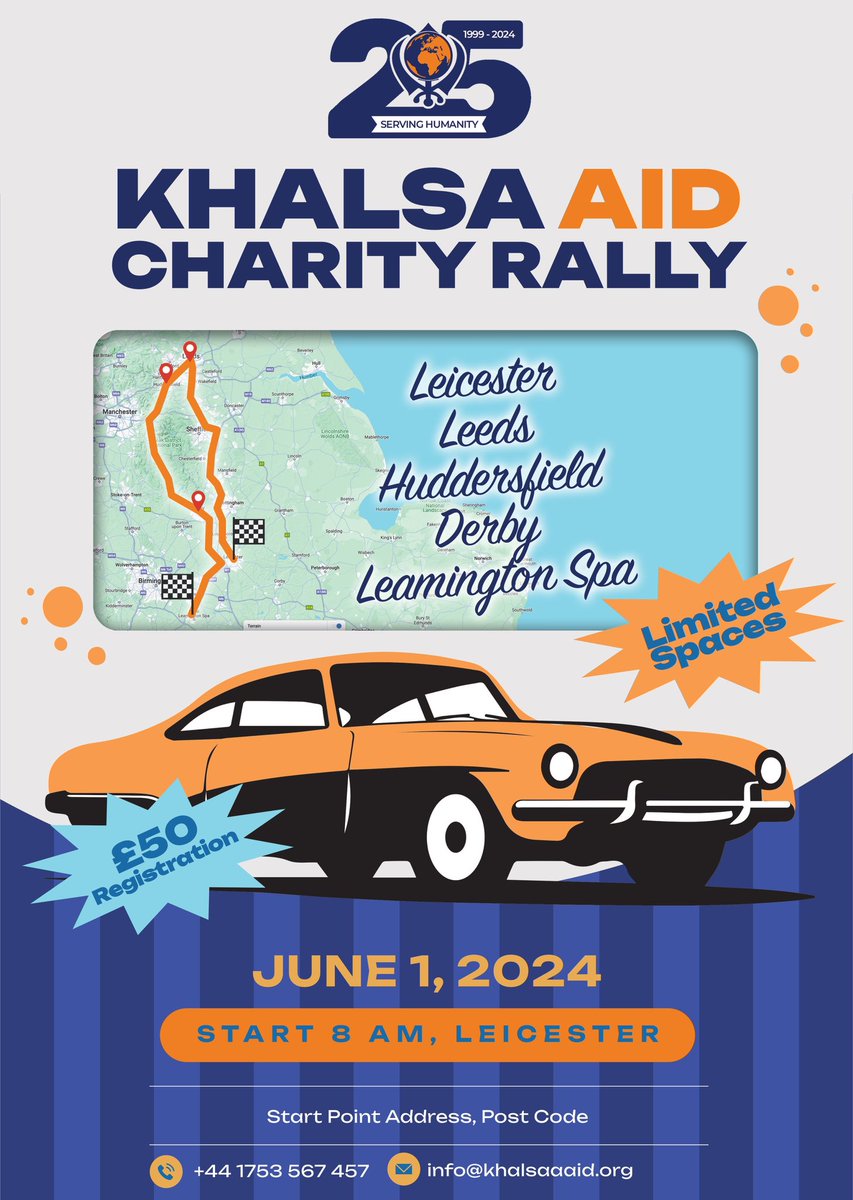 🌟 Join us for an unforgettable journey through the breathtaking Peak District, Experience the thrill of driving from Gurdwara to Gurdwara, while supporting Khalsa Aid.

🌈 Get ready for scenic routes, camaraderie, and making a difference together! 🌈

 khalsaaid.wufoo.com/forms/car-rall…