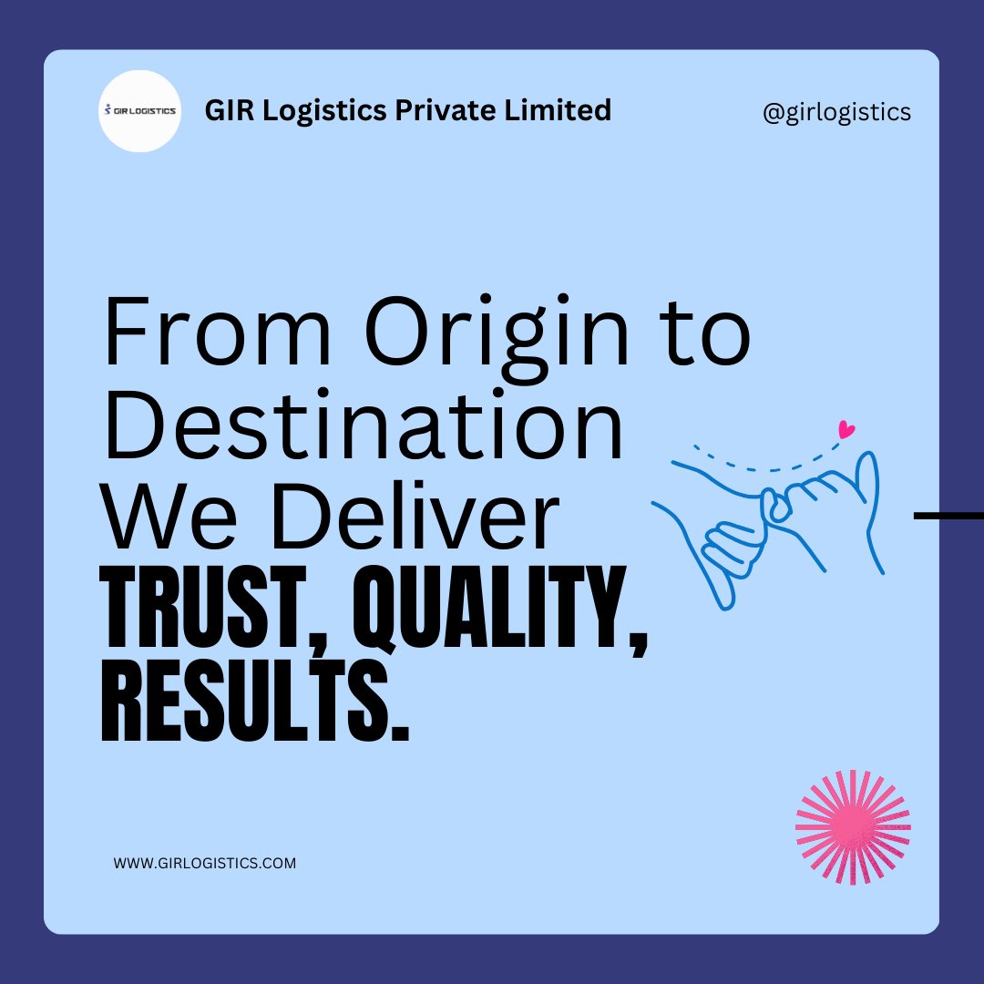 GIR_Logistics's tweet image. The three pillars to success for every business are 𝐓𝐫𝐮𝐬𝐭, 𝐐𝐮𝐚𝐥𝐢𝐭𝐲, 𝐚𝐧𝐝 𝐑𝐞𝐬𝐮𝐥𝐭-𝐎𝐫𝐢𝐞𝐧𝐭𝐞𝐝, and GIR deliver all with a focus on getting 𝐜𝐮𝐬𝐭𝐨𝐦𝐞𝐫 𝐬𝐚𝐭𝐢𝐬𝐟𝐚𝐜𝐭𝐢𝐨𝐧.

#freightdelivery #FASTLogistics #overindiadelivery #exportcompany