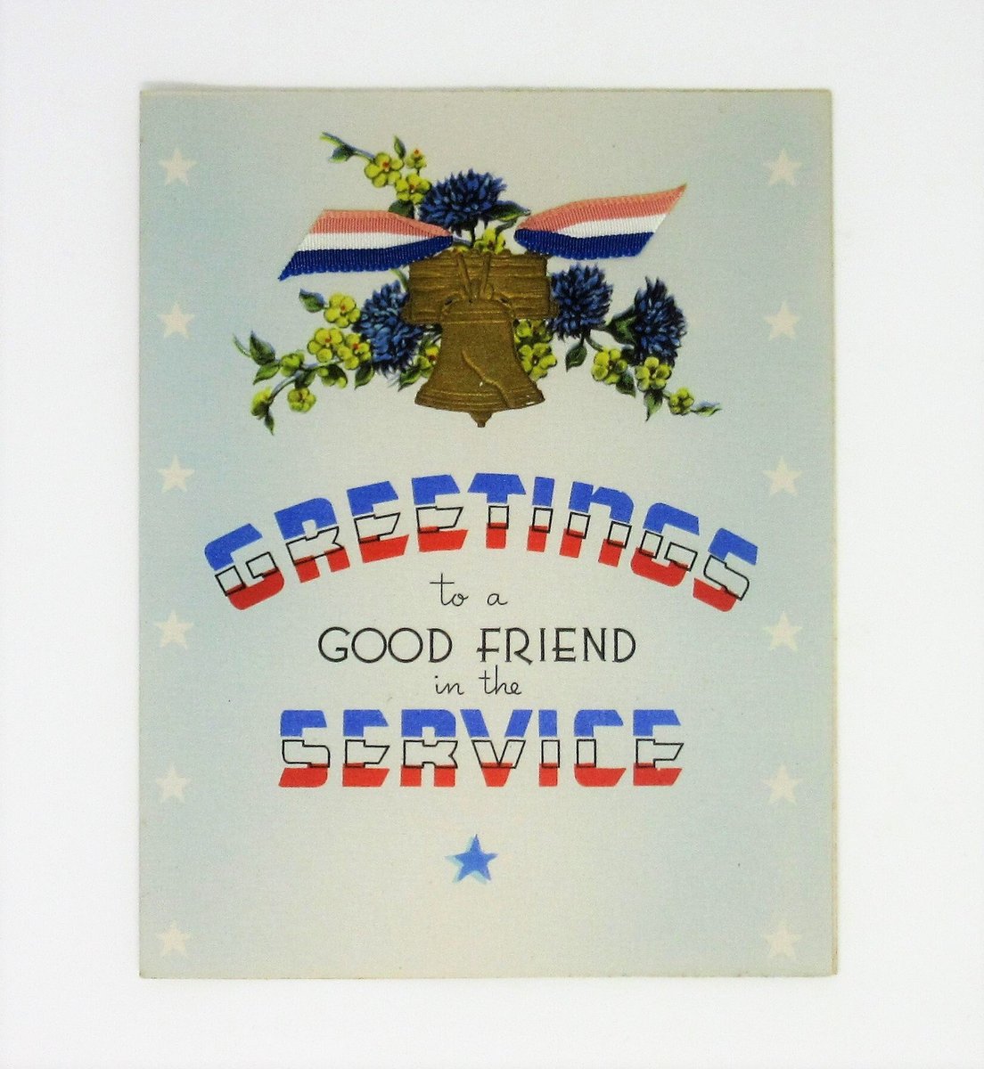 Vintage Unused Military Greeting Card to a Good Friend in the Service Great Patriotic Theme Liberty Bell and Come Home Message Made in USA tuppu.net/5eb96fc8 #vintage #etsyseller #Etsy #VeteransDay