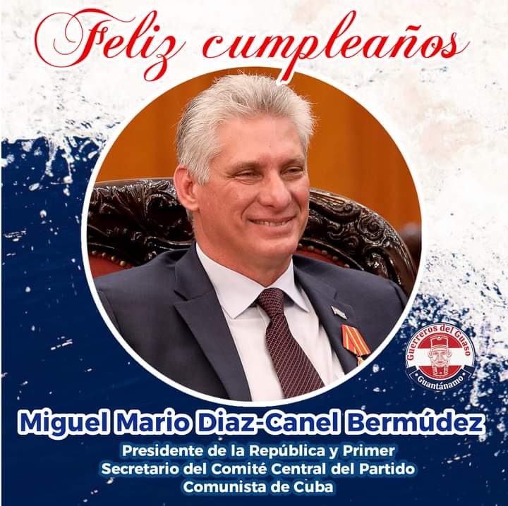 Muchas felicidades a nuestro presidente en su cumpleaños, el mejor regalo el amor de su pueblo. Es dura la batalla pero estamos contigo codo a codo por #Cuba #GenteQueSuma 
#GenteQueTrabaja
<a href="/DiazCanelB/">Miguel Díaz-Canel Bermúdez</a> <a href="/PresidenciaCuba/">Presidencia Cuba 🇨🇺</a> 
<a href="/ucmedguantanamo/">Universidad de Ciencias Médicas de Guantánamo</a> 
<a href="/CUcmgt/">Cuadros UCMGt</a> 
<a href="/MINSAPCuba/">Ministerio de Salud Pública de Cuba</a> <a href="/Prensa/">prensa</a>