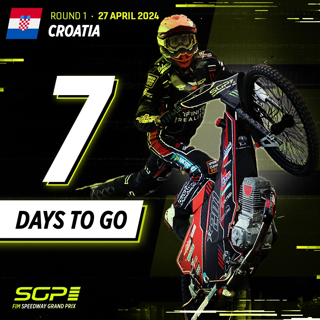 Only 1 week to go!! ✊

Are you ready for the #CroatianSGP?! 🇭🇷

#FIMSpeedwayGP | #2024Loading 🔄