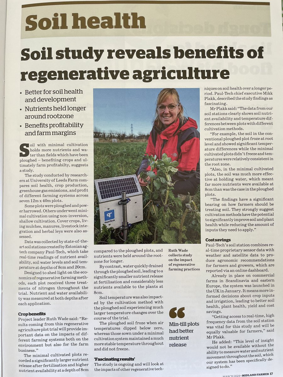 Good to see some proper science going on in the UK on #covercrops #soilhealth @UniversityLeeds