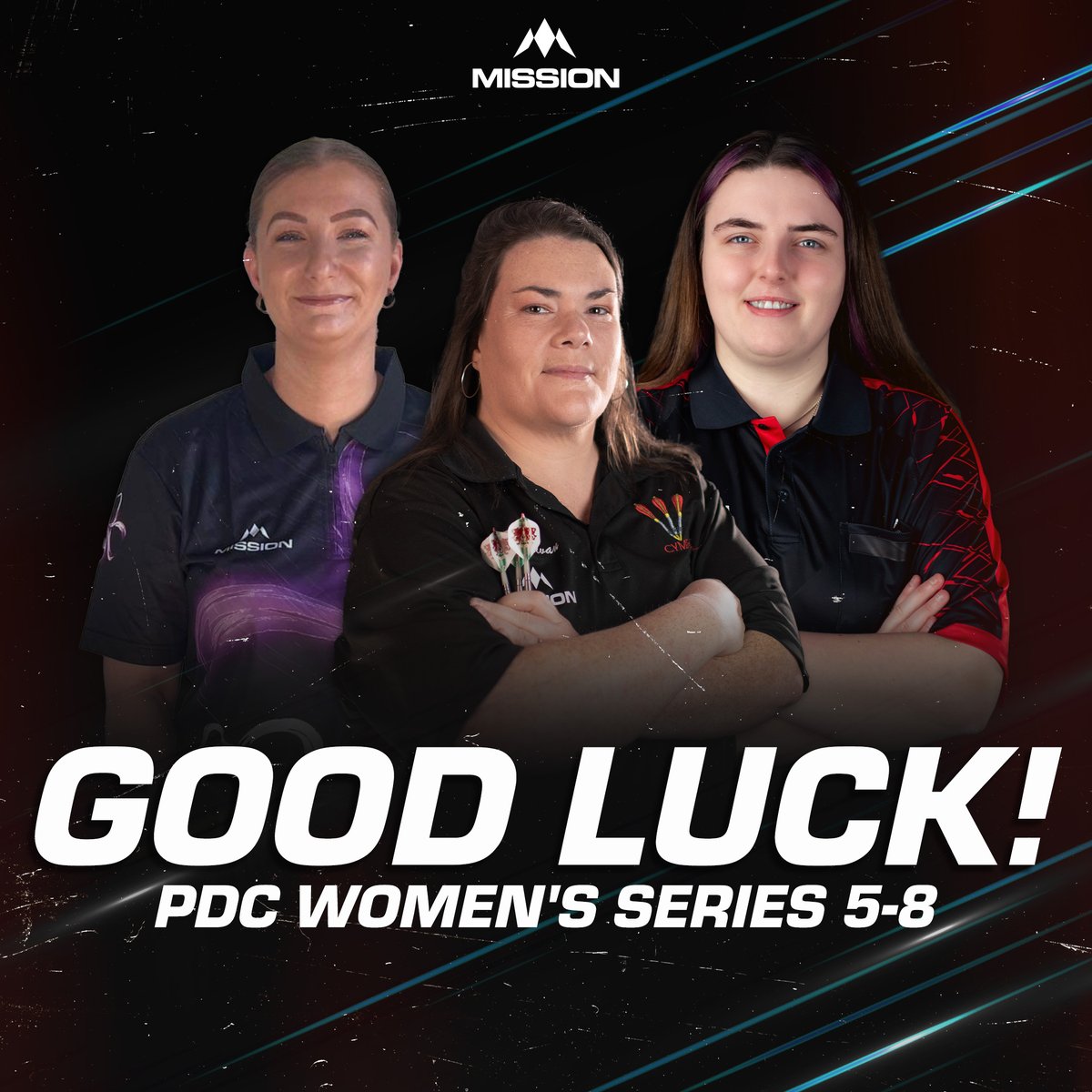 Mission Darts (@missiondarts) on Twitter photo ๐ฉ๐ฏGood Luck to the #TeamMission players competing in the PDC Women's Series in Wigan this weekend.
<a href="/rmosullivan180/">Rhian O'Sullivan</a> , <a href="/robynbyrne97/">Robyn Byrne</a> & Chloe O'Brien are in action today and tomorrow, looking to climb the rankings & book a spot in the Women's World Matchplay. #ForTheWin ๐ฉ๐ฏGood Luck to the #TeamMission players competing in the PDC Women's Series in Wigan this weekend.
<a href="/rmosullivan180/">Rhian O'Sullivan</a> , <a href="/robynbyrne97/">Robyn Byrne</a> & Chloe O'Brien are in action today and tomorrow, looking to climb the rankings & book a spot in the Women's World Matchplay. #ForTheWin