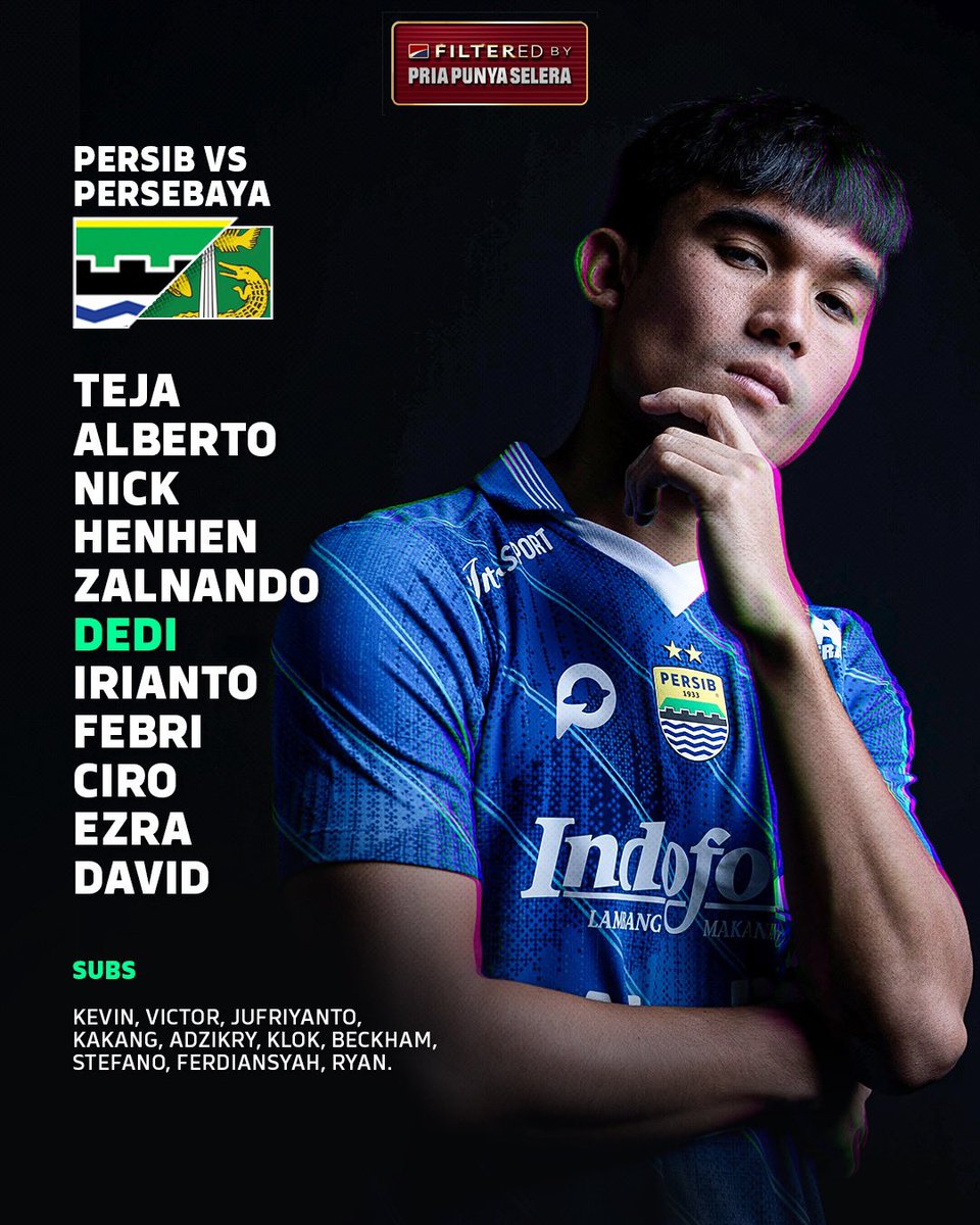 Zalnando dan Teja Paku Alam akan tampil sejak menit awal di pertandingan sore ini 💪 Tilu poinkeun #PERSIB 🔥 Filtered by Intersport Pria Punya Selera #PERSIBDAY #WeArePERSIB