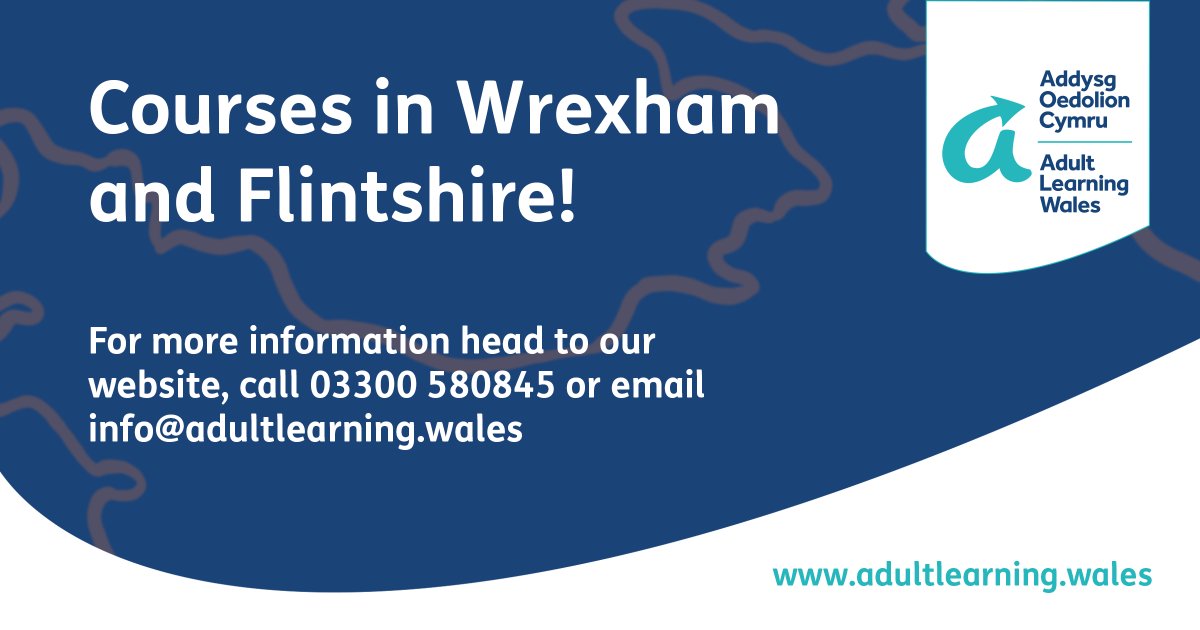 Click here to see our current courses available in Wrexham and Flintshire: ow.ly/NIMv50RjNnZ #adultlearningwales #northwales #wales #Wrexham #Flintshire #adultcourses #adulteducation