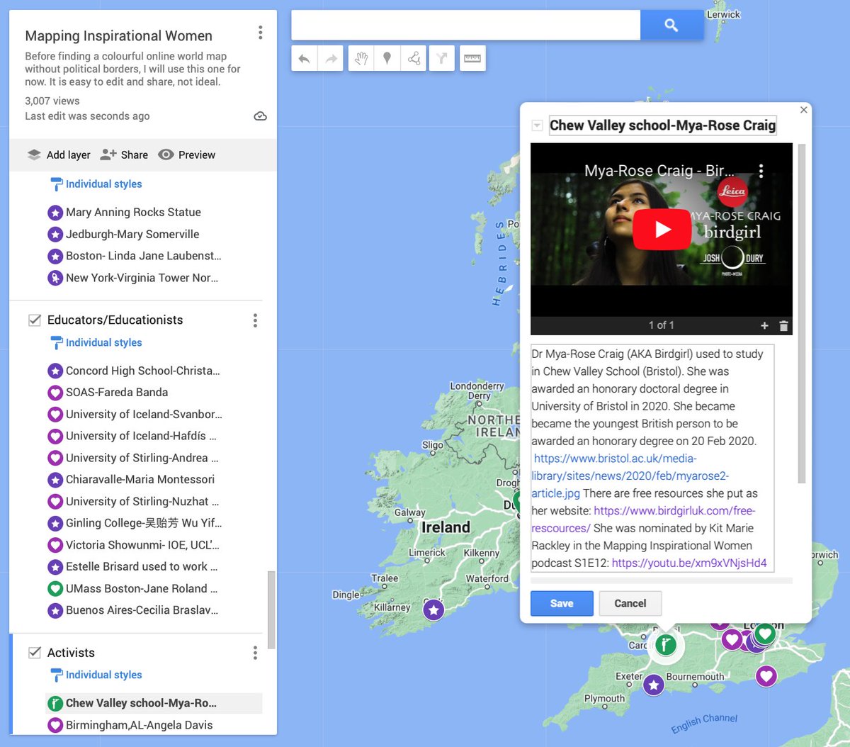 Mapping Inspirational Women tweet media