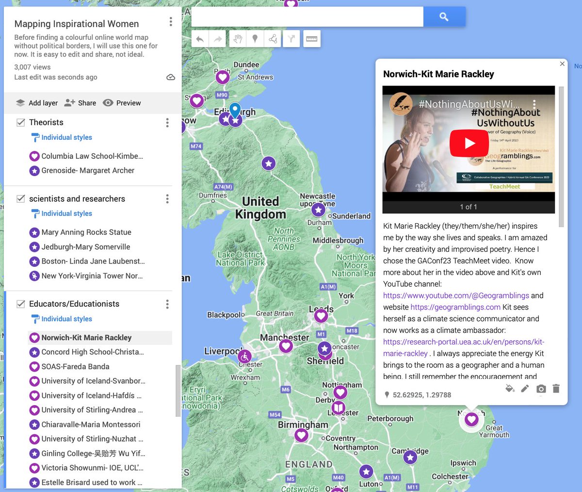 Ready for a #podcast ? Here we go!
The [Mapping Inspirational Women] podcast host hermione <a href="/hermionemiao/">hermione (she/they)</a> launches a joint podcast episode with [Coffee&amp;Geography <a href="/CoffeeGeogPod/">Coffee & Geography</a> ] host Kit <a href="/geogramblings/">Kit Marie Rackley (Geogramblings)</a> : 
youtu.be/xm9xVNjsHd4

More #women on the #Inspirational Women #worldmap