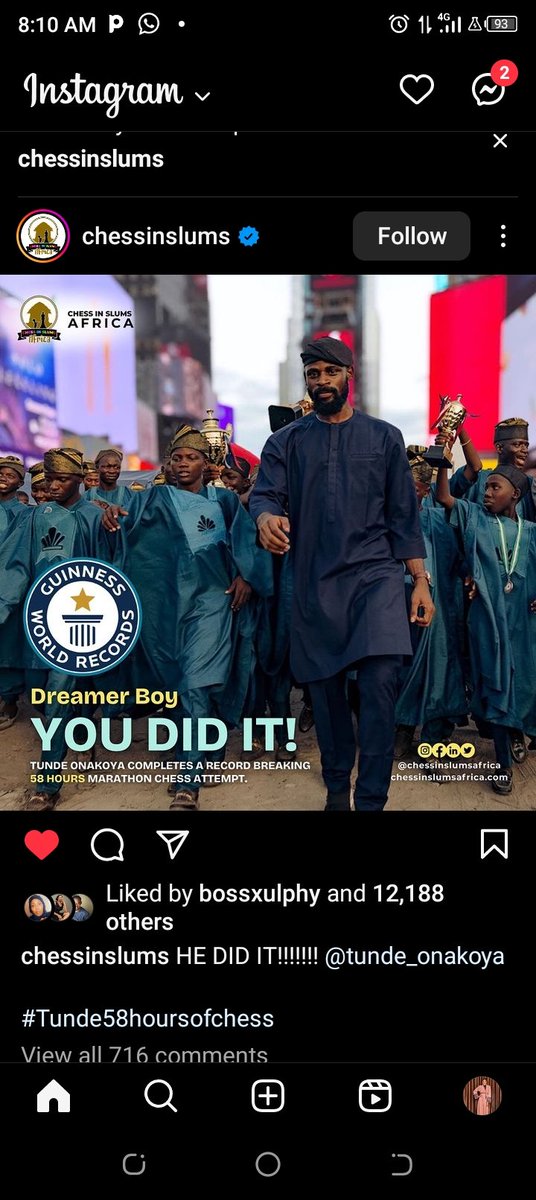 OgbonnahFavour's tweet image. Proud Nigerian moment

Congratulations @Tunde_OD 
#chessinslum
#chessforchange
#Gwr