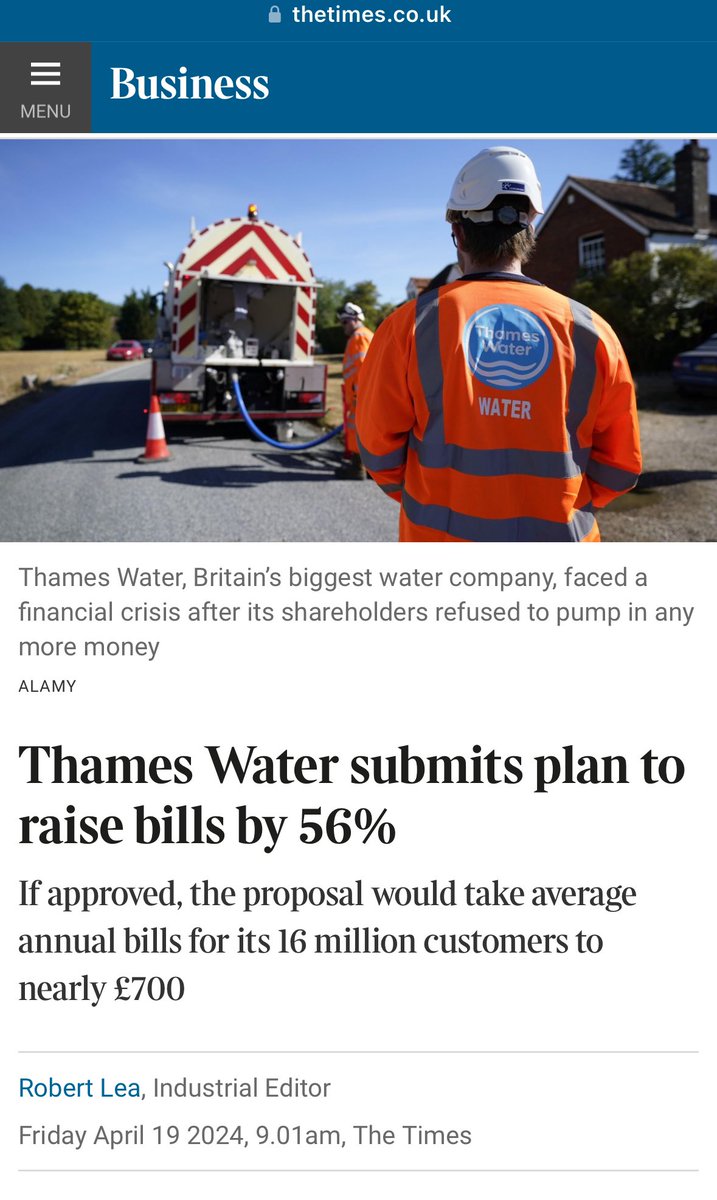 I spy trouble ahead if Thames Water get what they want 😡 🤬