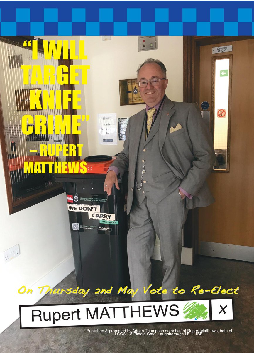 To fight KNIFE CRIME vote for Rupert Matthews on Thursday 2nd May * Stop and search * Tackle drug gangs * Steer youngsters away from crime * Lobby for stiffer sentences On 2nd May #CutCrimeVoteMatthews Details: rupertmatthews.org.uk/campaigns/leic…