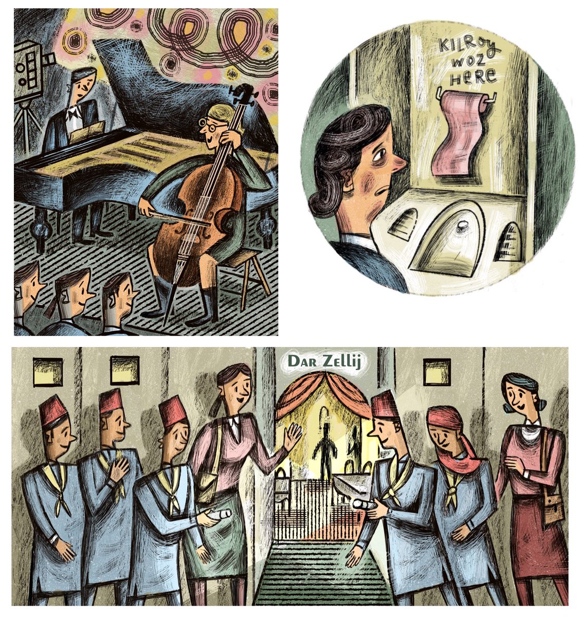 3 of my illustrations for the May issue of ‘Woman About Town’ / @TheCriticMag