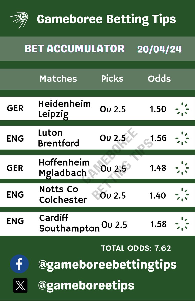 7.62 Odds 🙏 MORE HERE >> t.me/+Te1b1Xnu4FI2Z…