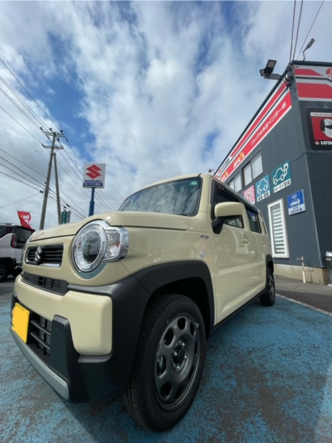 Toukou8031's tweet photo. 晴れた～😊
　本日納車のハスラーも、青空が見え始め、素敵にパシャリ出来ました！✨
　W様にとって楽しいカーライフになりますように😍

　＃セブンマックス ＃ハスラー ＃秋田 ＃由利本荘 ＃東幸自動車 ＃新車 ＃中古車 ＃リース https://t.co/jRAO1Dzcii