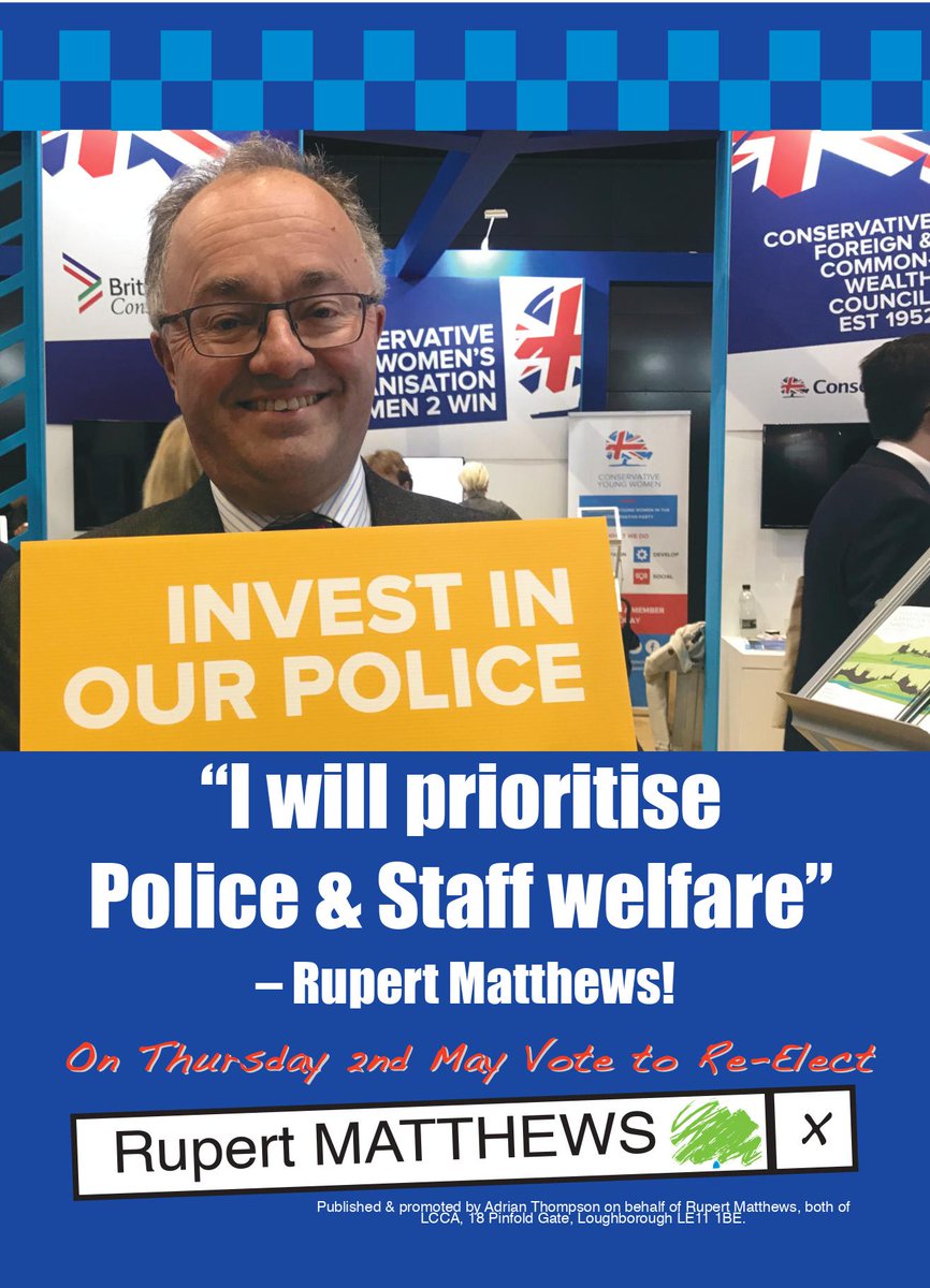 To SUPPORT POLICE OFFICERS AND STAFF vote for Rupert Matthews on Thursday 2nd May · Have our officers’ backs in a crisis · Prioritise the occupational health · Sustainable work/life balance · Improve mobile technology On 2nd May #CutCrimeVoteMatthews rupertmatthews.org.uk/events/valuing…