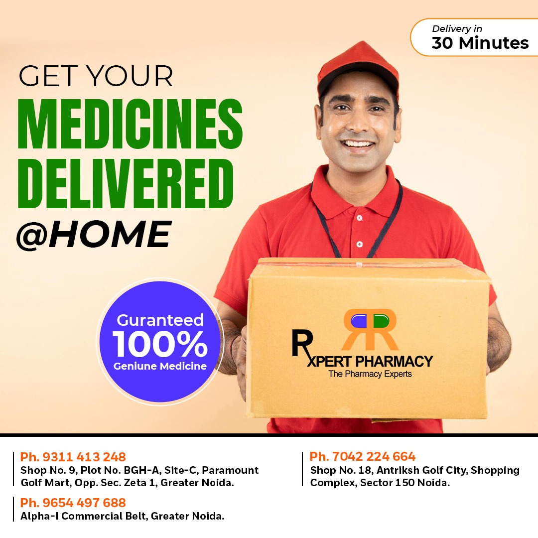 Rxpert Pharmacy provides professional & fast Medicine Delivery Services in Noida/Greater Noida. 🛵 💊

Call us to place your order!
#doorstepdelivery #offerprice #specialoffer #offeralert #medicines #shopnsave #saveyourmoney #savebig #healthyindia #healthyindiafitindia #healthfir