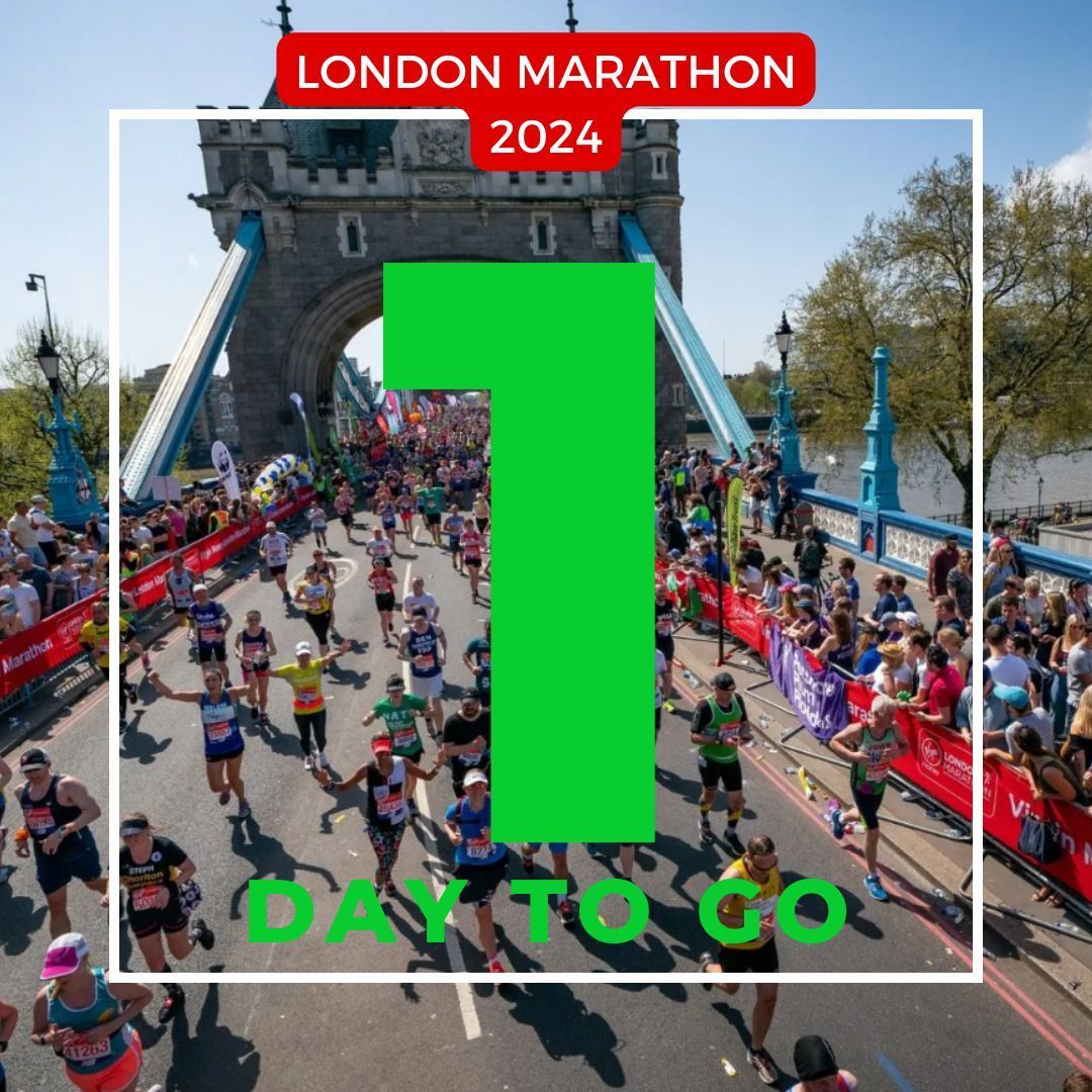1 day to go and it's time for @LondonMarathon! We're so excited! There's still time to donate to our brilliant runners here: shorturl.at/ABKV9 #LondonMarathon #LondonMarathon2024 #Charity #Fundraising #SportforCharity #Trauma #TraumaCare #TraumaMedicine