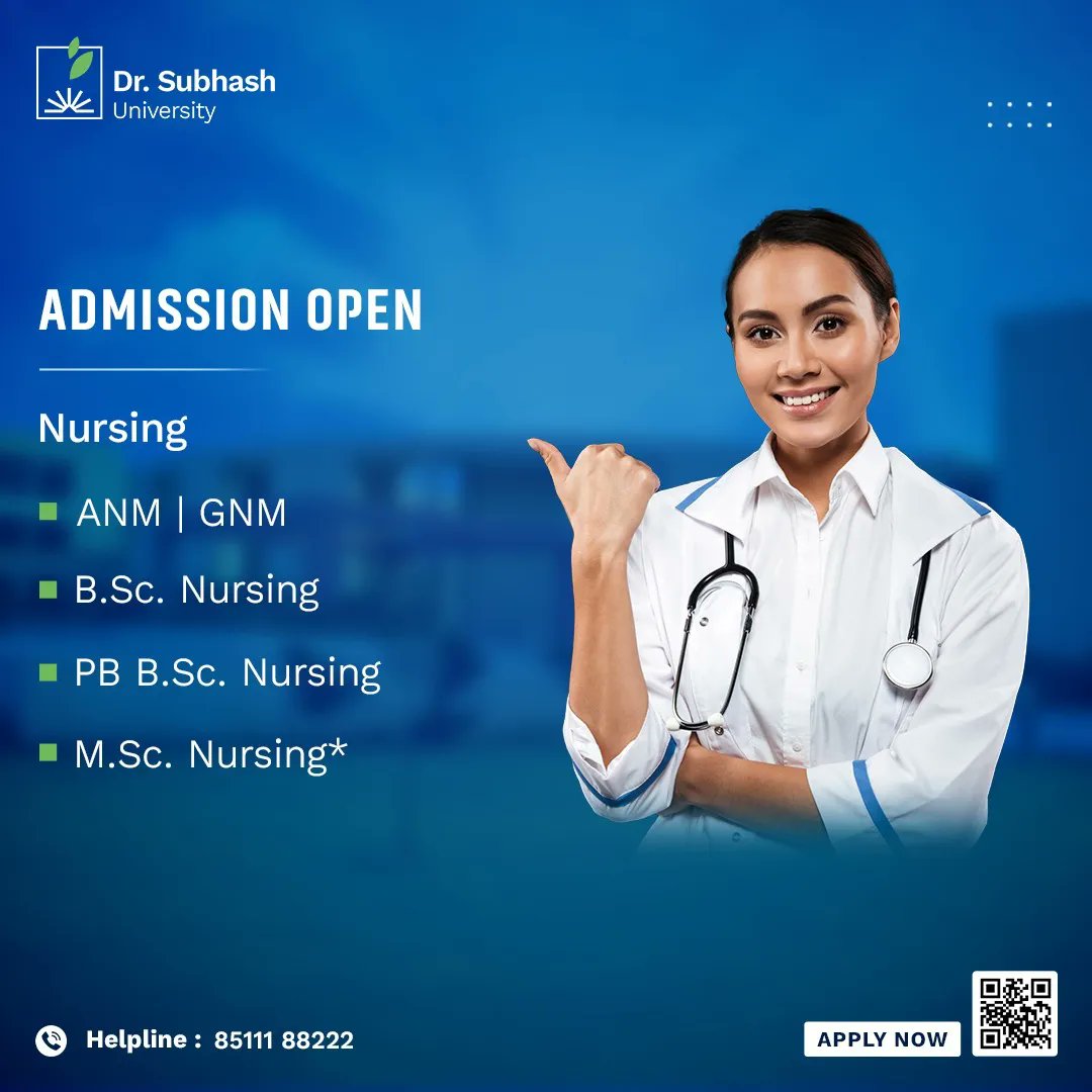 🎓 Unlock your future with us! Admission now open in our Schools of Computer Application, Engineering & Technology and Nursing. Explore a wide range of courses. Join us and embark on your journey to success! #AdmissionOpen #Education #Opportunity #DSU #DrSubhashUniversity