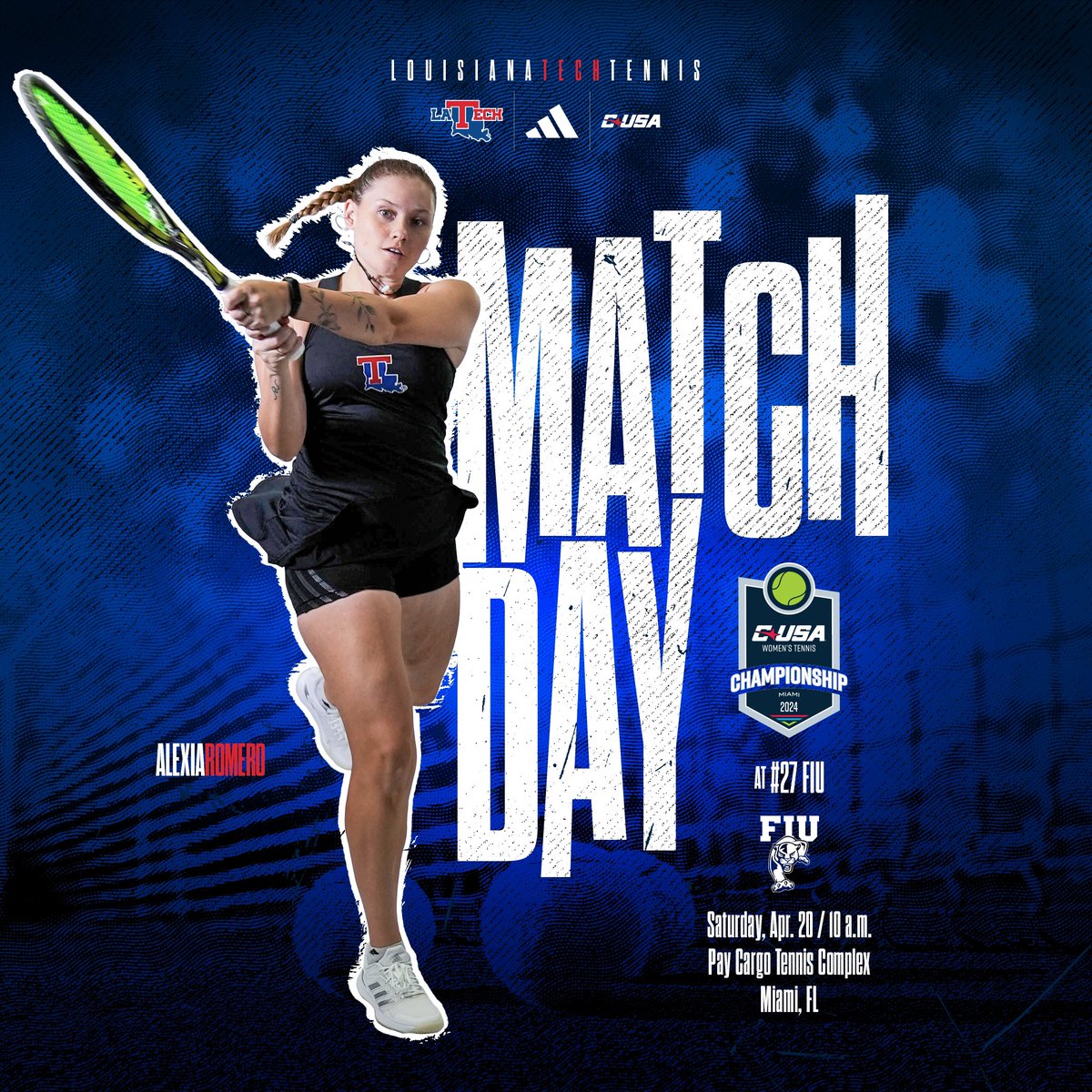 Finish on Empty 🆚 FIU ⏰ 10 am CT 📍 Pay Cargo Tennis Complex 📺 LATechSports.com/TennisStream 📊 LATechSports.com/TennisStats