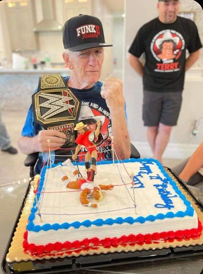 “The Hardcore Legend” Terry Funk celebrating what would be his 79th and final birthday.