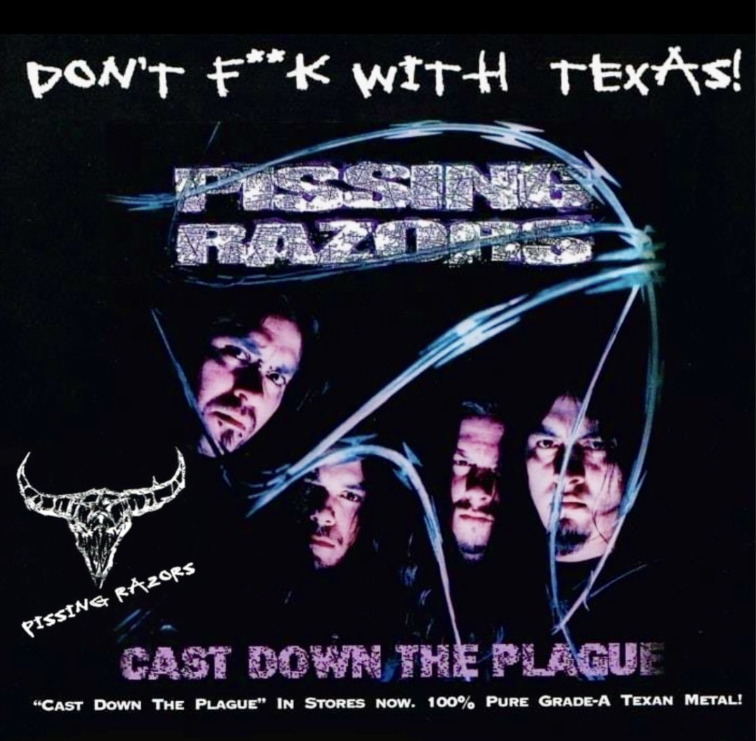 Hitting the BIG 2-5…Happy Birthday CAST DOWN THE PLAGUE!!! Thank you Razor Nation for coming along on the ride 🤘🏼🥃 Favorite song here??? #pissingrazors #psychopunkometalgroove #texasgroovemetal #texas #lonestarstate #hornsup #birthday