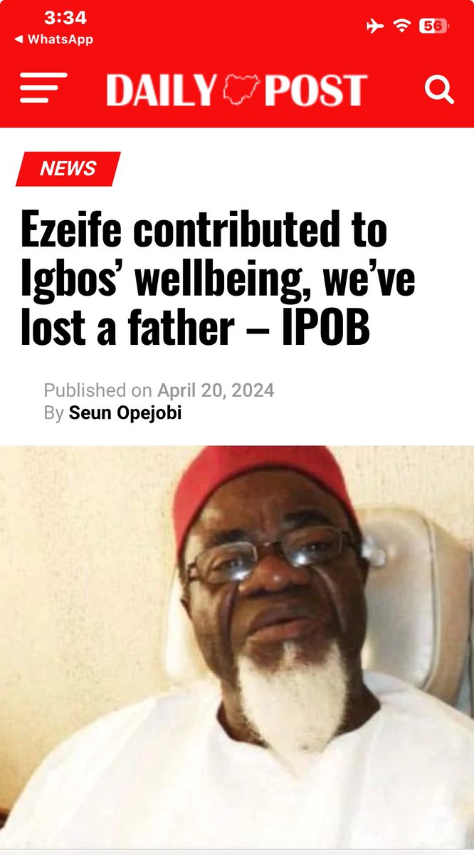 “The global family and movement of the indigenous people of Biafra (IPOB) ably led by the great and indefatigable leader Mazi Nnamdi Kanu remembers Chief Dr. Chukwuemeka Ezeife, and we send our heartfelt condolences to his entire family and to all those who his life touched and