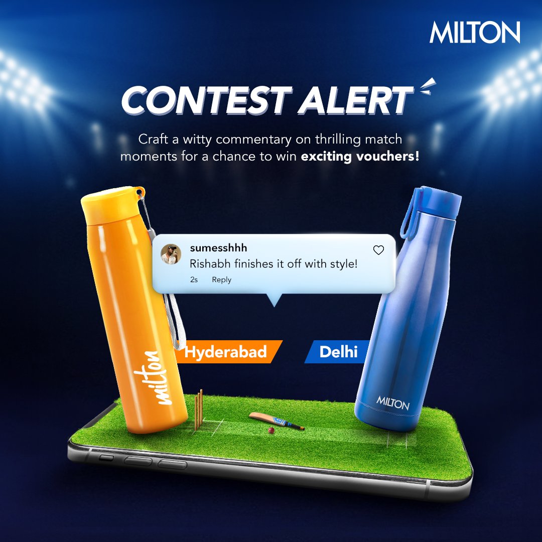 Get ready to #SupportYourSquad! 🎉 Comment on the match's twists & turns for a chance to win vouchers! 🏆🎁 Follow the below steps to be a part of this celebration. 🌟 Tag 3 friends 🌟 Make sure you and your friends follow @milton_homewares 🌟Stand a chance to win vouchers!