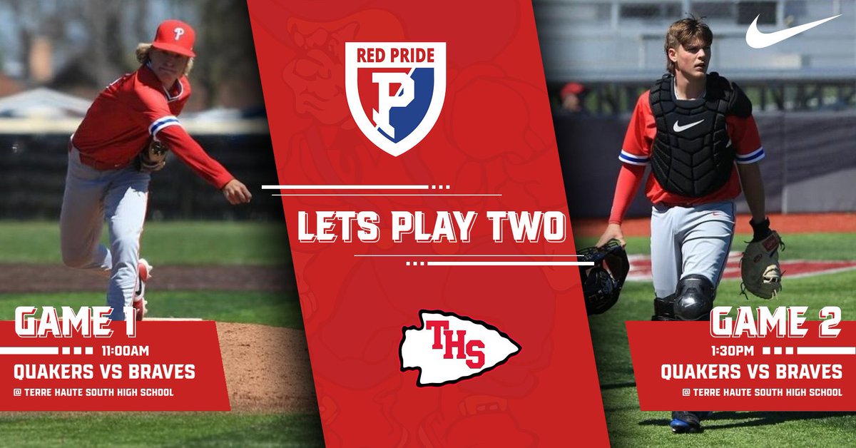 GAMEDAY‼️DOUBLEHEADER 🆚Terre Haute South Braves 📍Terre Haute South HS ⏰11:00am & 1:30pm 🌤️50° #RedPride