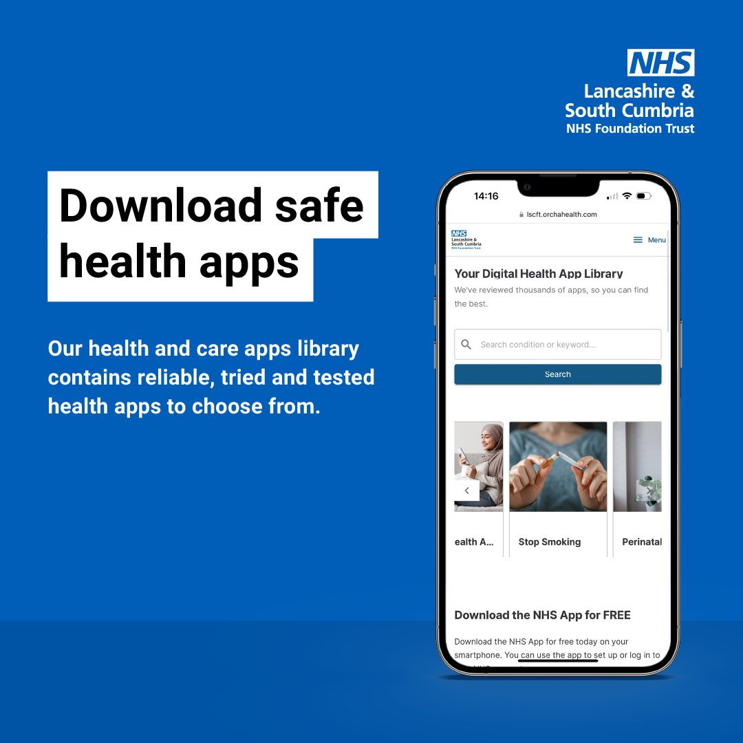 Head towards the @OrchaHealth library to access health apps to support you in managing your health and wellbeing needs. Begin your digital health journey now: lscft.orchahealth.com/en-GB