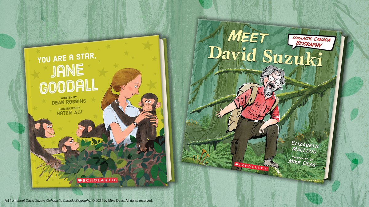 Meet David Suzuki: scientist, educator, & environmental activist. Learn about Jane Goodall: world-renowned primatologist & climate activist. #EarthDay Reads - Get inspired with these special reads 🔗➡️ schol.ca/x/aA