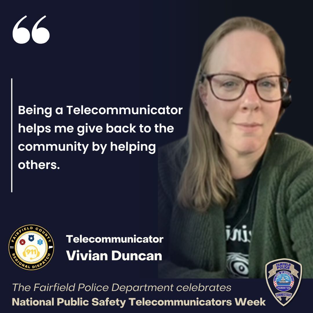 Today, as we close out National Public Safety Telecommunicators Week, we're honored to shine a spotlight on Telecommunicator Vivian Duncan! Join us in celebrating the dedication of our telecommunicators and their commitment to keeping our community safe! 💙 #NPSTW2024
