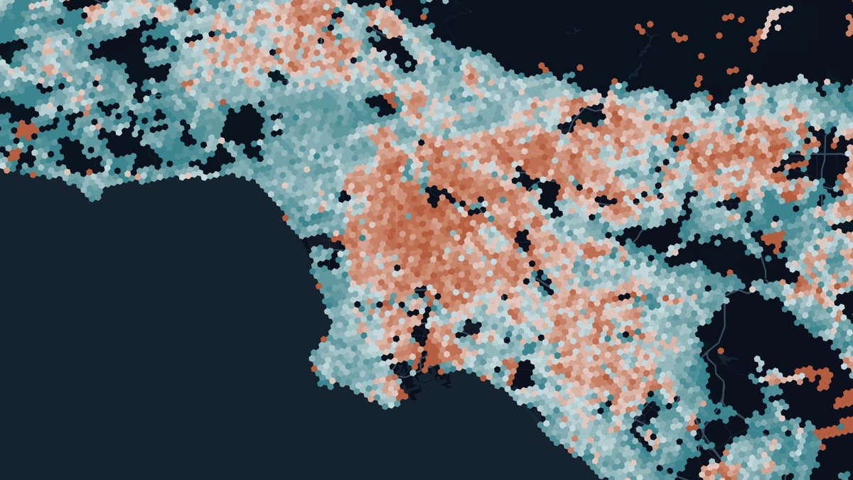 Really curious to explore the new #lonboard Python library, looks like one of the best ways to visualize massive datasets. Any interest in #h3 HexagonLayer types @kylebarron2? Fantastic work on this btw!