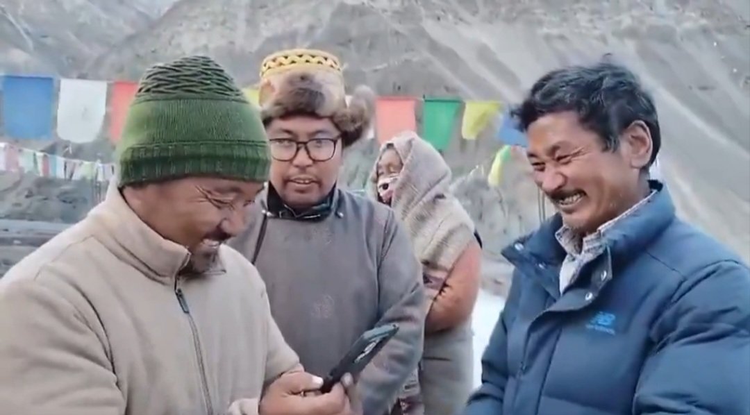 This photo is from Himachal Pradesh.

Look at the joy on their faces as they experience a mobile phone call for the first time in their village.

After years of waiting, telecom connectivity has finally reached Kaurik and Gue villages for the first time since Independence.