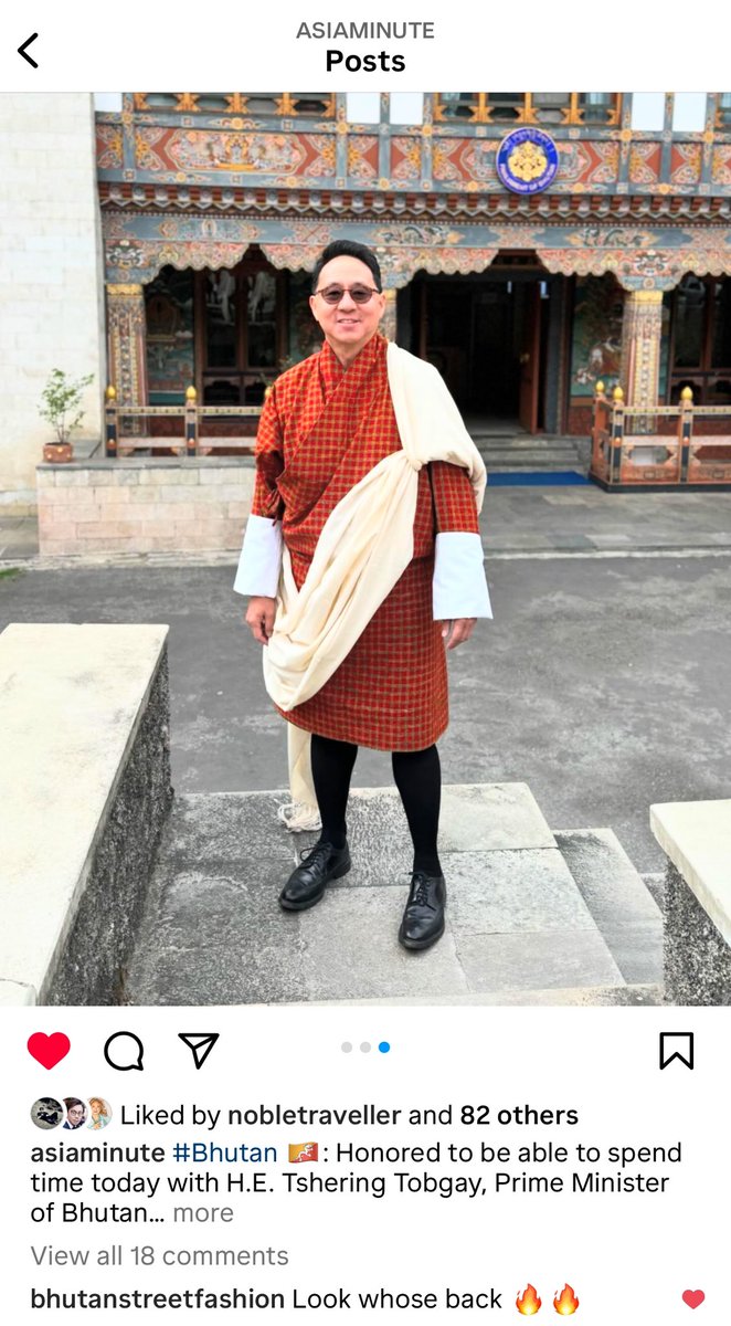 #Bhutan 🇧🇹: It’s come to my attention here in the #Himalaya that I need one more IG follower to go from 2999 to 3000… 👉 instagram.com/p/C58cF_xPmaG/…

#justsaying #ootd #menswear #gho #Bhutanese #AsiaMinute #lookwhosback 👋 @namgayzam @BhutanFdn @instagram @tourismbhutan @29028feet