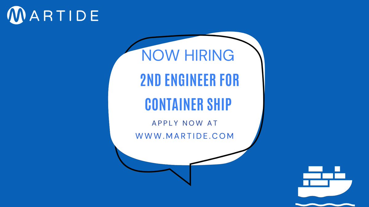 Join Date: 15th May Contract: 4 Months (+/-1) Salary: $7,200 Company: Nordic Hamburg Recruiting Click to Apply: buff.ly/2Piaa1G #seafarerjobs #seamanjobs #jobsatsea #maritimejobs #jobsonships #shipjobs #2ndengineerjobs #secondengineerjobs #2ndengineer #marineengineerjobs