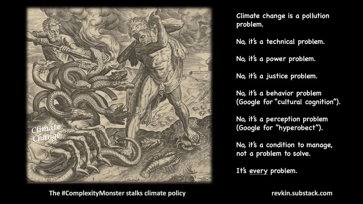 How to Defeat the Climate Change Complexity Monster? Cut amorphous slogans like '#climateemergency' into addressable pieces. Two paths to a safer human relationship with climate and energy, now and ahead: Cut climate vulnerability by spreading the capacity to adapt to those