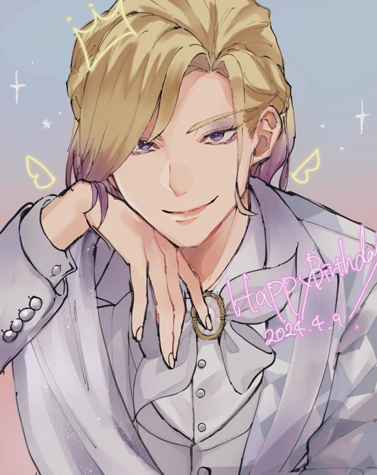 めっっっちゃ遅れたけどヴィル誕生日おめでとう絵 