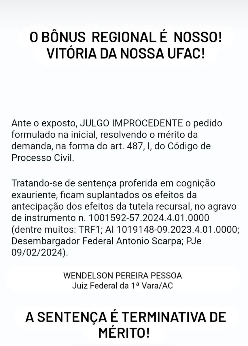 O BÔNUS REGIONAL FICA 👏 Mas a luta não termina aqui! Para evitar esse conflito anual, precisamos de segurança jurídica e legislativa para manutenção dessa política pública. A necessidade da aprovação do projeto de lei 2970/2023 é urgente!