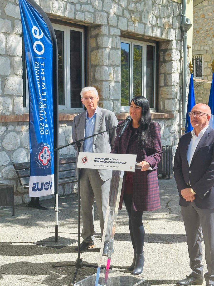 Très heureuse d’être présente à l’inauguration de la médiathèque d’Aspremont avec @ECiotti et Pascal Bonsignore Maire de la commune. Le Département des @AlpesMaritimes a cofinancé ce magnifique projet culturel qui va participer au dynamisme du village et au bien-être des…