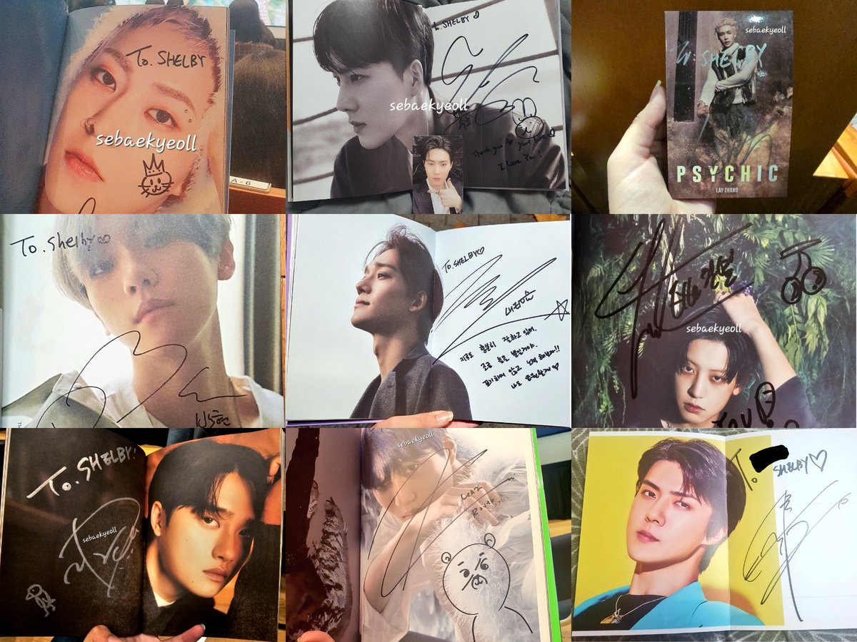 after almost 9 years, I'm now the proud owner of a full set of signed albums from all ot9 exo members 🥹