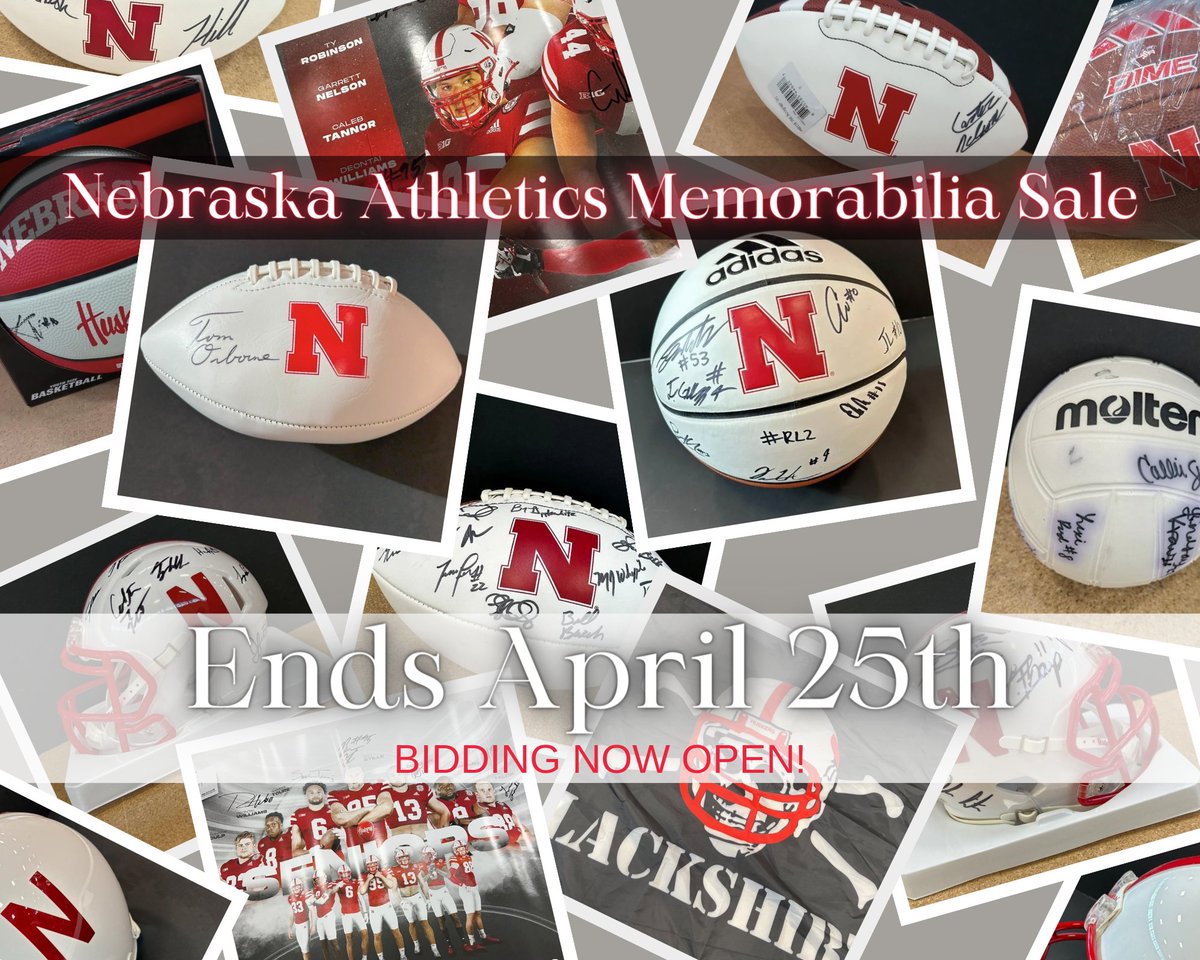 🌟 Get Ready, Huskers Fans! 🌟 We're thrilled to announce an exclusive auction featuring iconic Nebraska athletics memorabilia! 🏈🏐🏀 Whether you're a collector or a die-hard fan, this is your chance to own a piece of Husker history. 1890.hibid.com/catalog/534476…