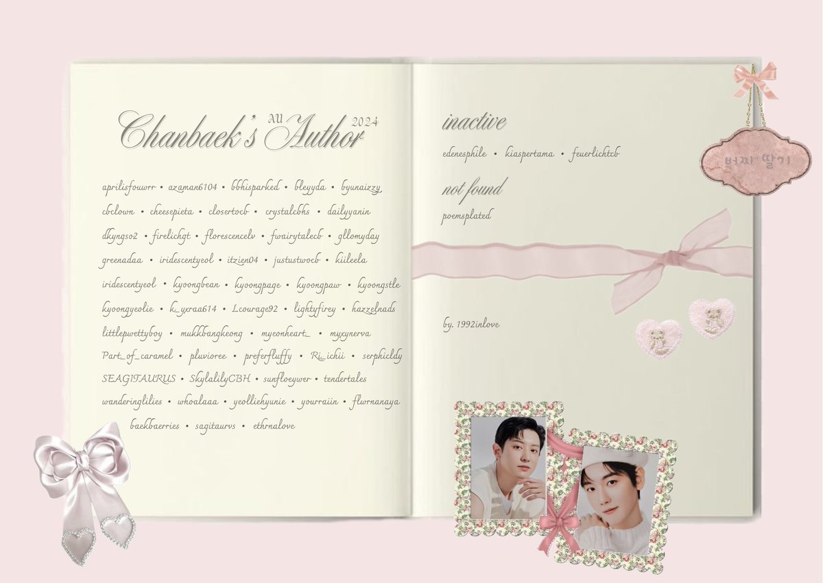 1992inlove's tweet photo. [repost] #CHANBAEK’s Local AU Authors 2024 by me! https://t.co/TumuadgNs4